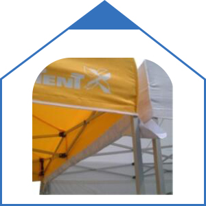 custom tent rain gutter