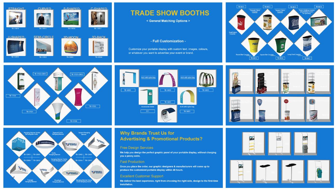 trade show booth matching options