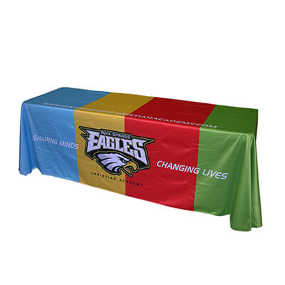 cusotm printed table throw for trade show