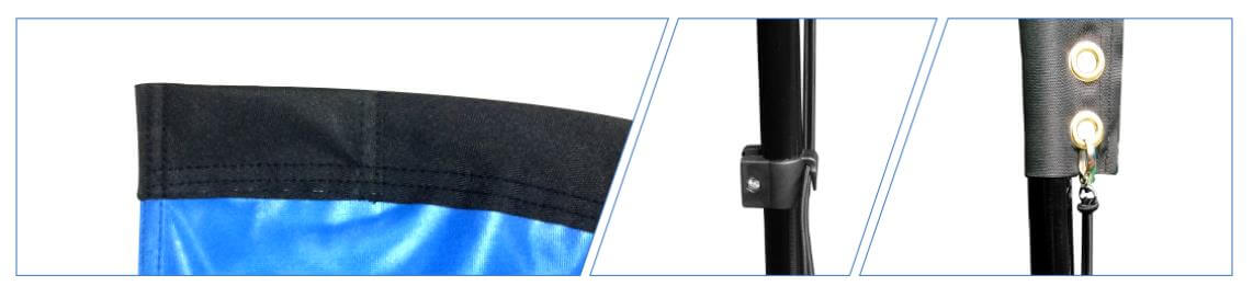 durable teardrop flag sleeve details